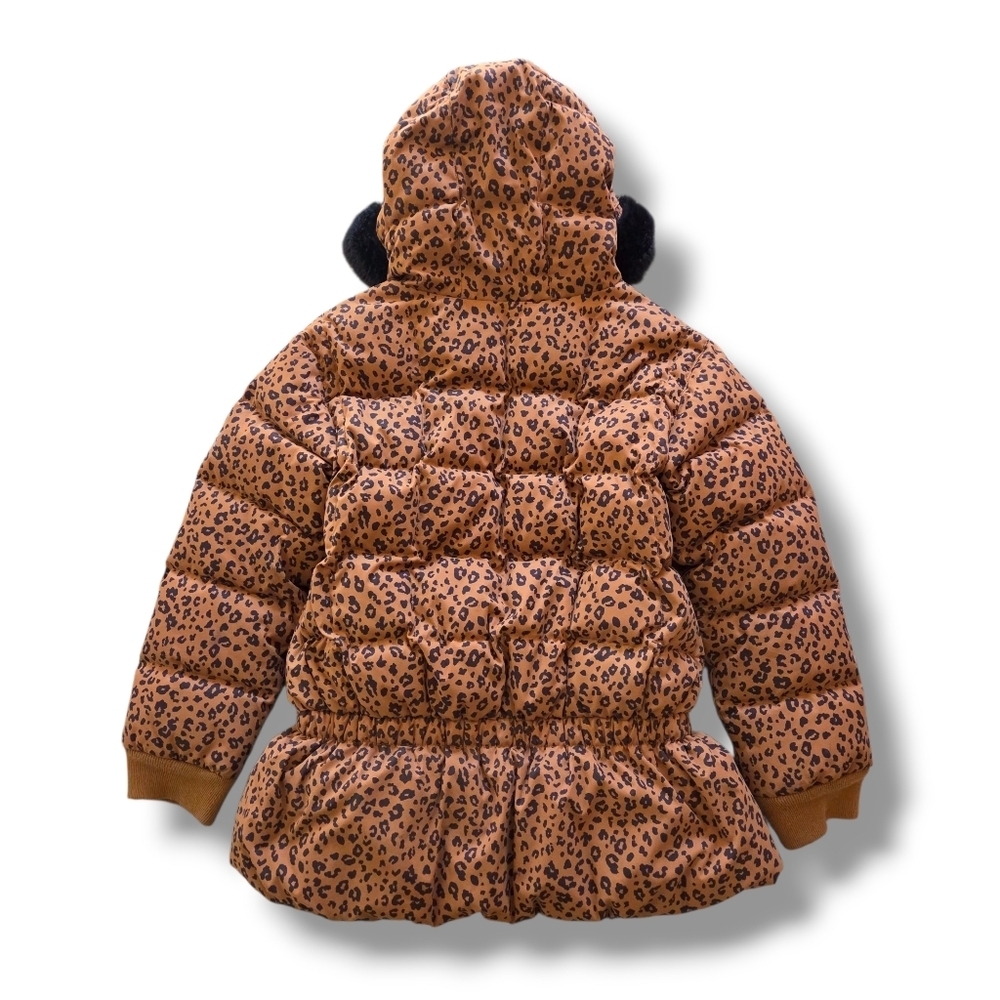 Hanna Andersson Leopard Print Girls Down Jacket 140 Size 10 - Picture 2 of 15
